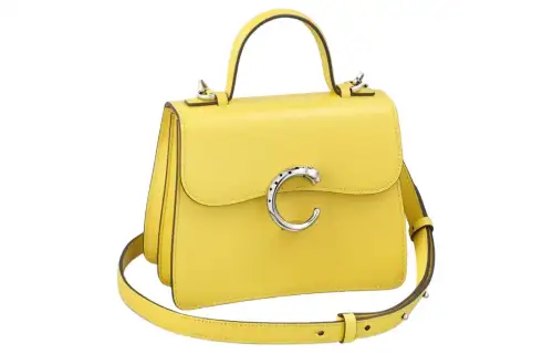 CARTIER PANTHÈRE Calfskin Shoulder Bag, Crossbody Bag, Handbag Mini Women's Yellow
