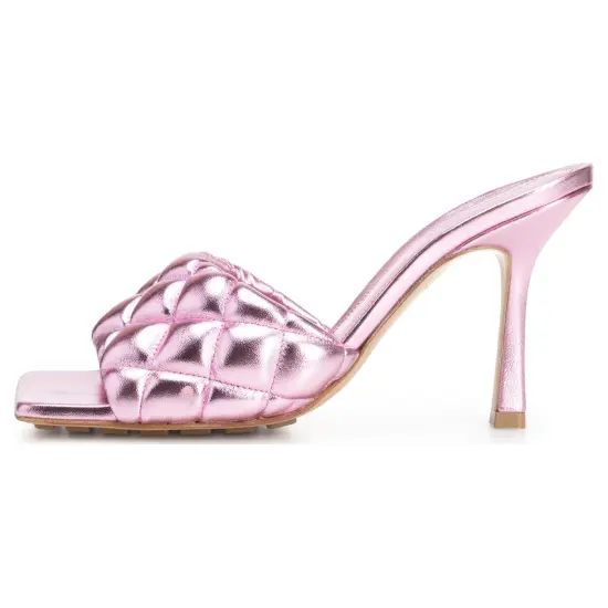 Bottega Veneta Quilted Square Toe Sandals Women's