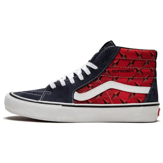 Vans Supreme X Sk8-Hi Pro 'Diamond Plate Navy Red'