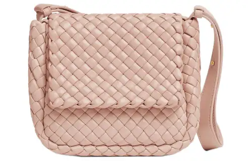 Bottega Veneta Sheepskin Portable Crossbody Bag, Shoulder Bag Women's Lotus Powder