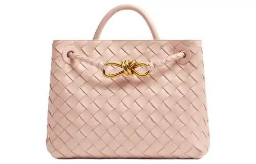 Bottega Veneta Andiamo Sheepskin Shoulder Bag, Crossbody Bag, Handbag Small Women's Lotus Powder