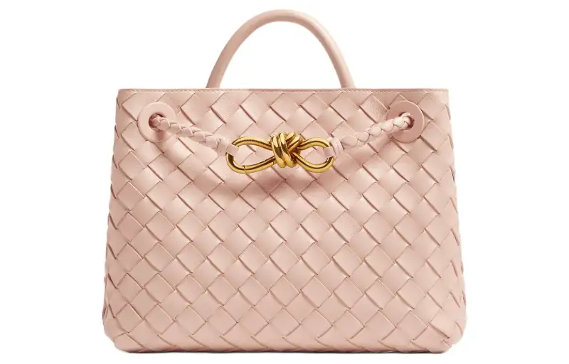 Bottega Veneta Andiamo Sheepskin Shoulder Bag, Crossbody Bag, Handbag Small Women's Lotus Powder