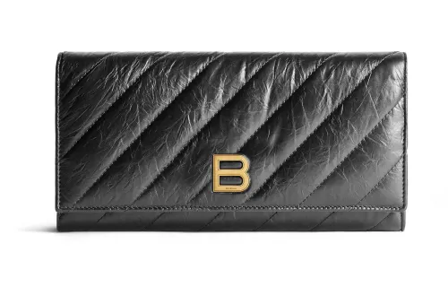 Balenciaga Crush Quilted Wallet On Chain
