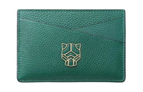 CARTIER PANTHÈRE Calfskin Card Holder Women's Green