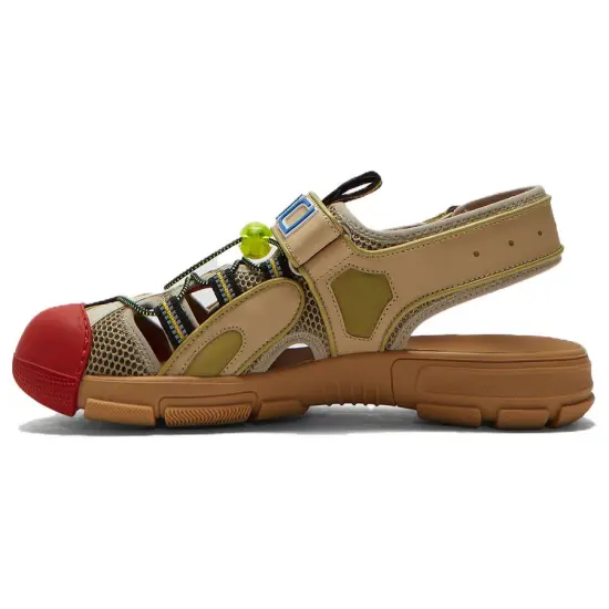 GUCCI Tinsel Sports Sandal Black Gold Red