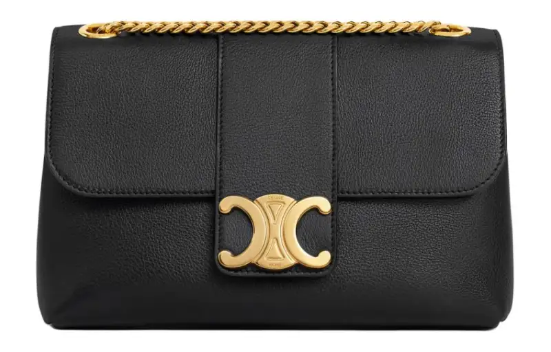 CELINE Victoire Calfskin Crossbody Bag, Shoulder Bag Medium Women's Black