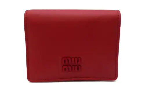 MIU MIU Leather Wallet Small Women's Red