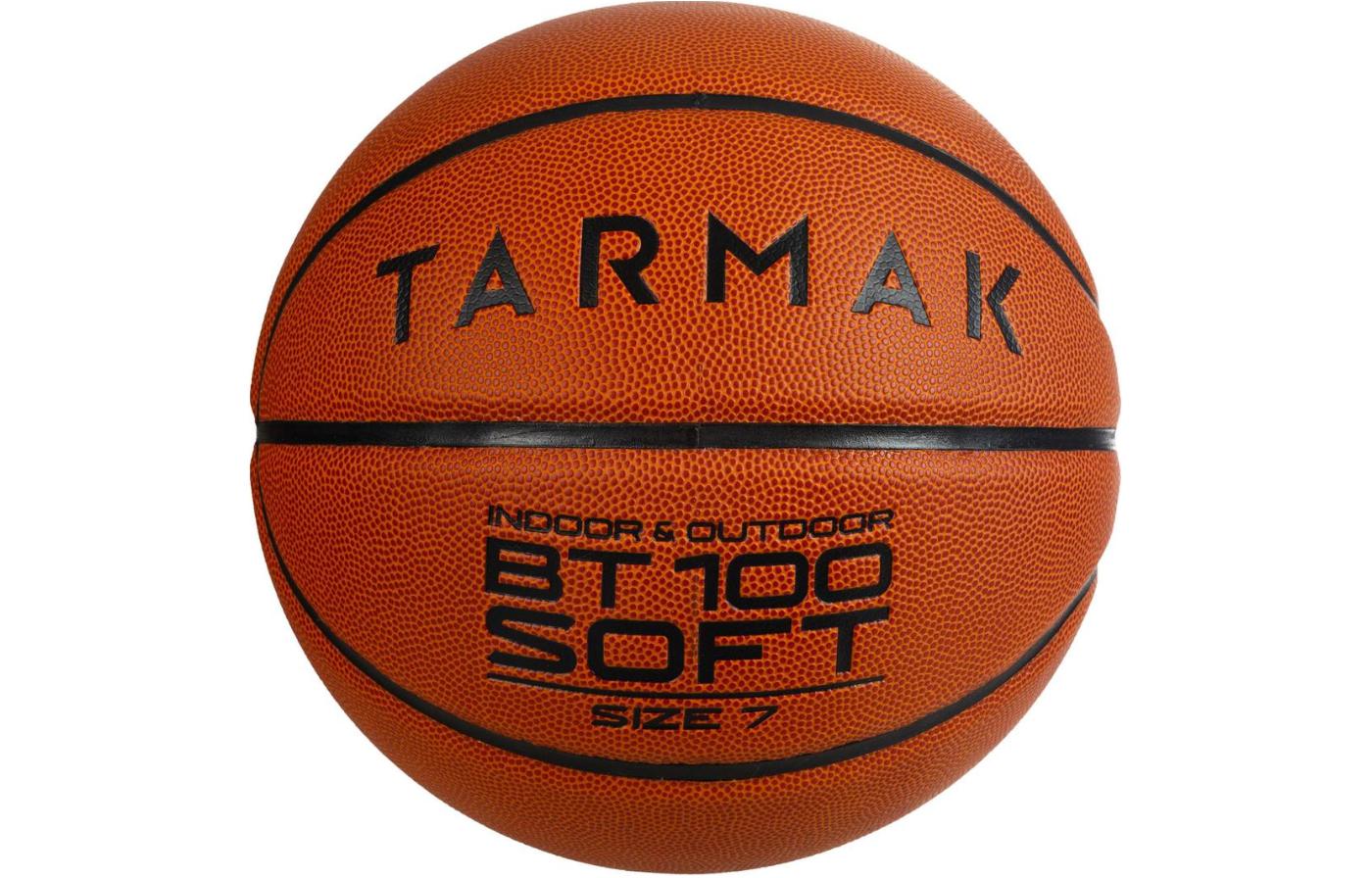 Decathlon DECATHLON Rubber Basketball Comfortable Handle Durability Maintains Air Pressure Orange No. 7 Training