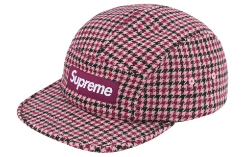 Supreme Houndstooth Wool Camp Cap