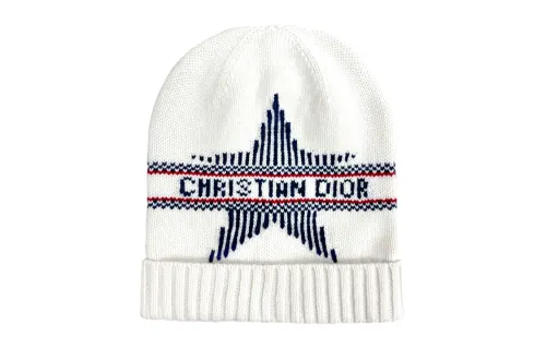 DIOR Wool, Cashmere Beanies Unisex White