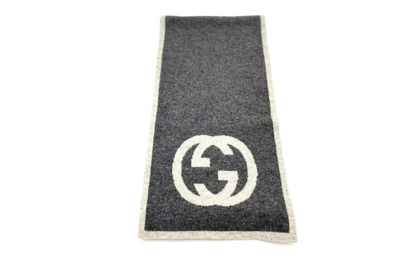 GUCCI Knit Scarves Women's Gray