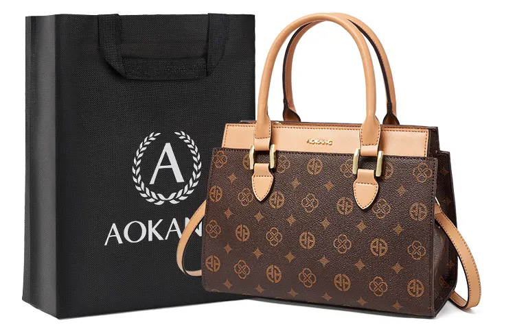 AOKANG PVC Tote Bag, Underarm Shoulder Bag, Crossbody Bag, Handbag Medium Women's Coffee
