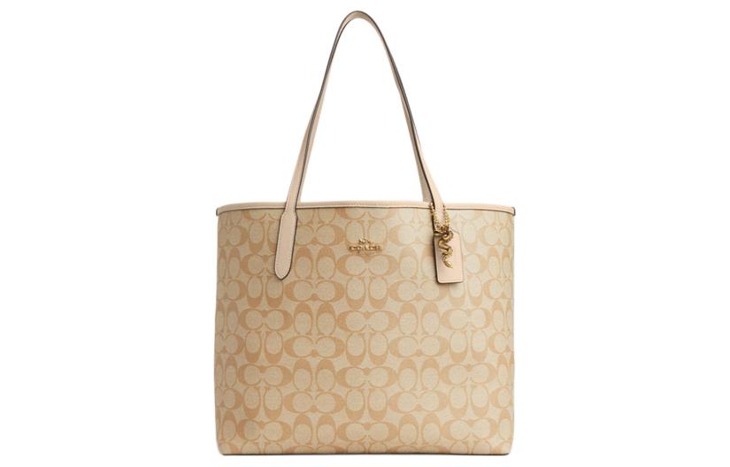 COACH City PVC Spliced With Artificial Leather Tote Bag, Shopping Bag, Shoulder Bag, Handbag Large Women's