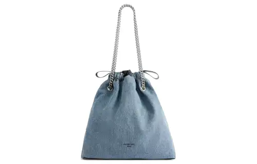 Balenciaga Crush Washed Denim Tote Bag, Shopping Bag, Handbag, Shoulder Bag Women's Blue