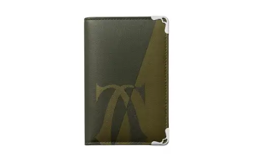 CARTIER Must De Cartier Calfskin Card Holder Card Holder Women's Khaki