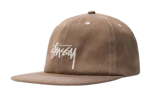Stussy Cotton, Polyester, Elastane Baseball Caps Unisex Coffee/Dark Blue