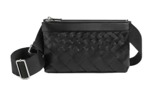 Bottega Veneta Calfskin Handbag, Shoulder Bag, Crossbody Bag Men's Black