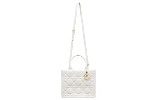 DIOR BookTote Cow Leather Tote Bag, Shopping Bag, Crossbody Bag, One Shoulder Handbag Small Women's Milk White