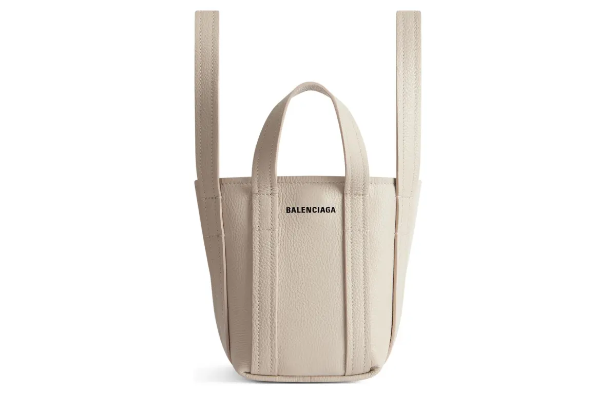 Balenciaga Everyday Grained Calfskin Tote Bag, Shopping Bag, Handbag Mini Women's Beige