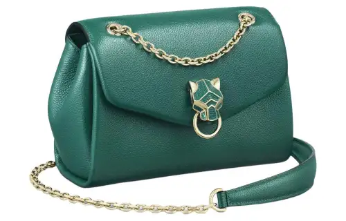 CARTIER Panthère De Cartier Calfskin Shoulder Bag, Crossbody Bag Mini Women's Bright Green