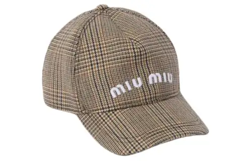 MIU MIU Wool Baseball Caps Women's Brown