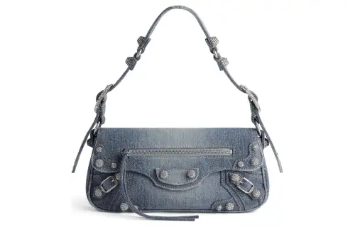 Balenciaga Le Cagole Denim Handbag, Shoulder Bag Small Women's Blue
