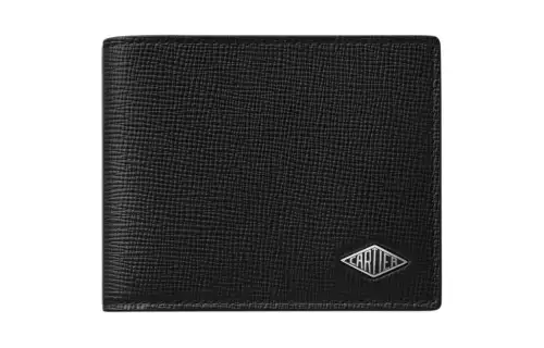 CARTIER Grain Calfskin Card Holder, Wallet Women's Black
