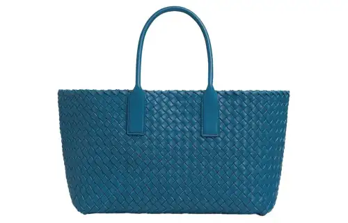 Bottega Veneta Lambskin Tote Bag, Shopping Bag, Handbag, Shoulder Bag Small Women's Blue