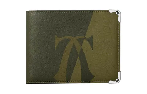CARTIER Smooth Cow Leather Card Holder, Wallet Women's Khaki