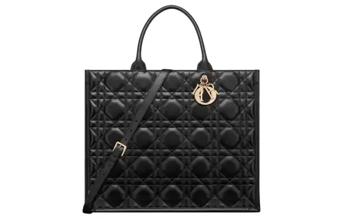 DIOR BookTote Cow Leather Tote Bag, Shopping Bag, Handbag Large Women's Black
