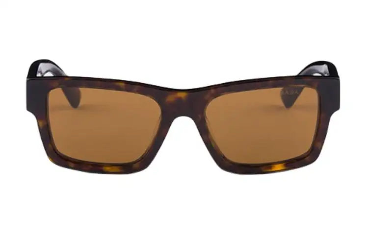 PRADA Irregular Shape Sunglasses Men's Tortoiseshell
