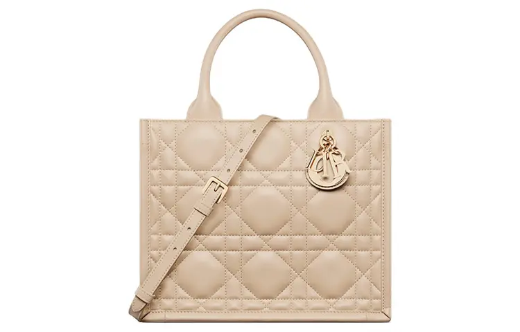 DIOR BookTote Cow Leather Tote Bag, Shopping Bag, Shoulder Bag, Crossbody Bag, Handbag Small Women's Rouge Beige