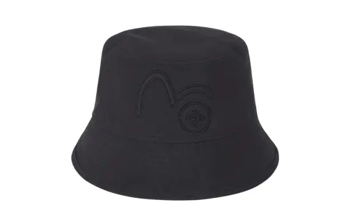 EVISU Patterned Print Polyester, Viscose, Elastane Bucket Hats Unisex Black