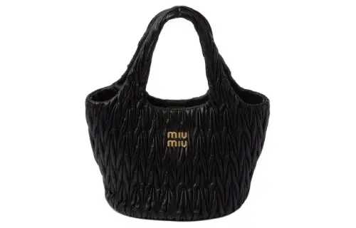 MIU MIU Leather Tote Bag, Shopping Bag, Shoulder Bag, Handbag Women's Black