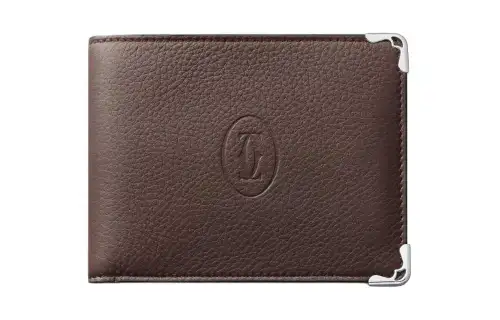 CARTIER Must De Cartier Calfskin Wallet Women's Chocolate