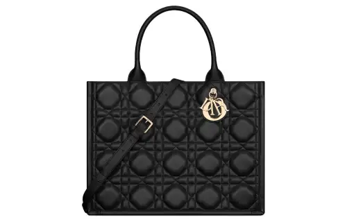 DIOR BookTote Cow Leather Handbag Medium Women's Black