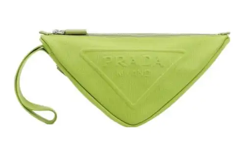 PRADA Cotton Triangle Bag Clutch Men's Fern Green
