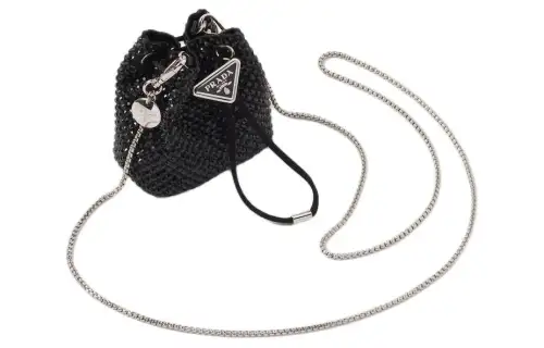 PRADA Satin Handheld Crossbody Bag, Shoulder Bag Mini Women's Black