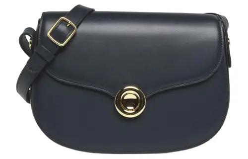 Loro Piana Leather Saddle Bag, Shoulder Bag, Crossbody Bag Small Women's Anchor Blue