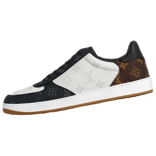 LOUIS VUITTON Rivoli Skateboard Shoes Men Low-Top White Gray