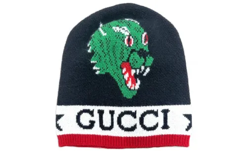 GUCCI Patterned Print Wool Beanies Men's Multicolor