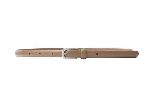 UNIQLO Solid Color Decoration, Pin Buckle Leather Belts Women's Dark Beige Width 1.5cm