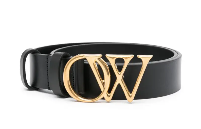 OFF-WHITE Logo-lettering Leather Belt