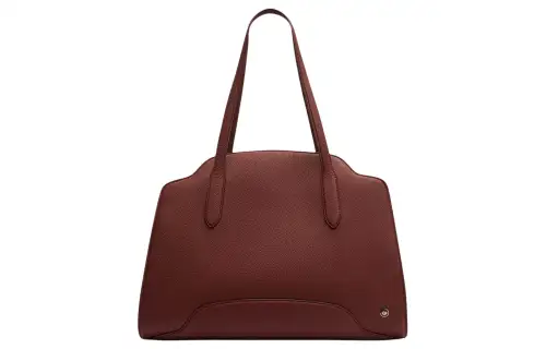 Loro Piana Sesia Grain Calfskin Handbag, Shoulder Bag Women's Burgundy