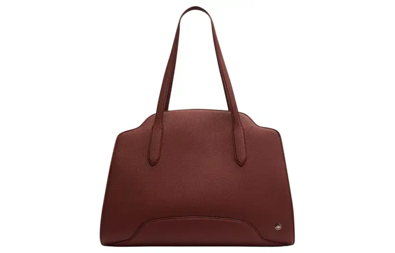 Loro Piana Sesia Grain Calfskin Handbag, Shoulder Bag Women's Burgundy