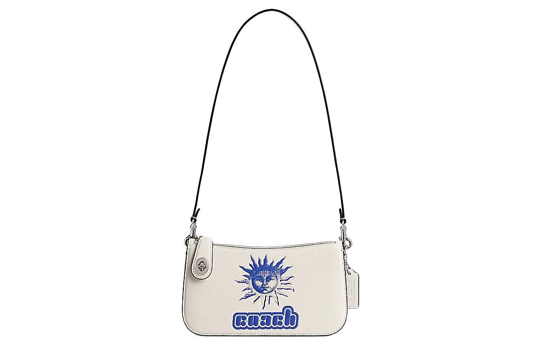COACH LIL NAS Collaboration Cow Leather Shoulder Bag, Handbag, Shoulder Bag Small Women's Chalk White