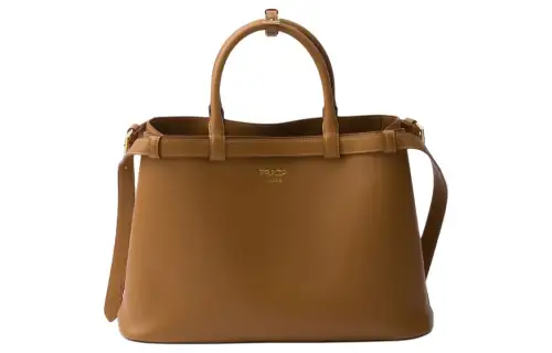 PRADA Leather Shoulder Bag, Crossbody Bag, Handbag Medium Women's Caramel Brown