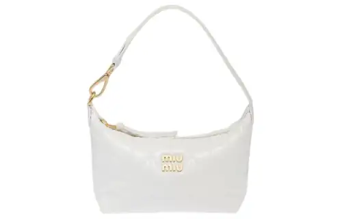 MIU MIU Spirit Patent Leather Handbag, Shoulder Bag Women's White