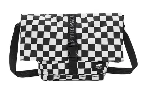 Vans Polyester Messenger Bag, Shoulder Bag, Crossbody Bag Regular Unisex Black & White