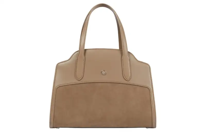 Loro Piana Sesia Suede Leather Handbag Medium Women's Taupe